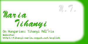 maria tihanyi business card